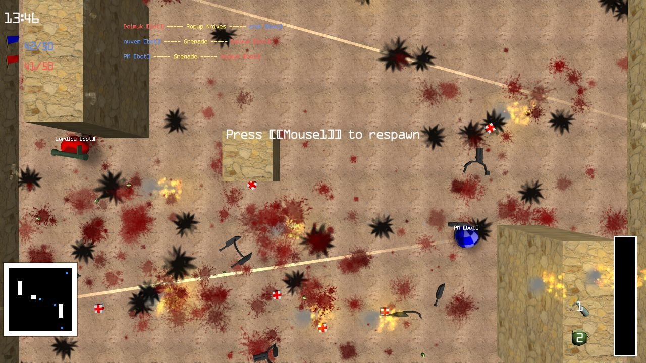 Babo fighters exchanging fire in a live multiplayer match